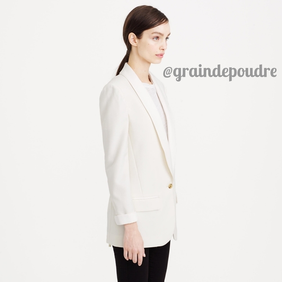 Rare! J Crew Collection Shawl Collar Off White Tuxedo Blazer 8 - Picture 2 of 10